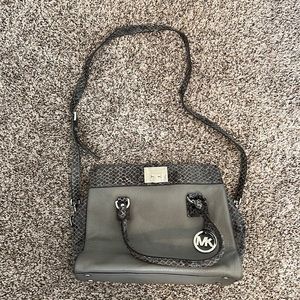 Like-New Condition Michael Kors Grey Snakeskin Crossbody